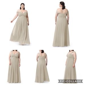 Azazie Taupe Kaitlynn Bridesmaid / Prom Dress